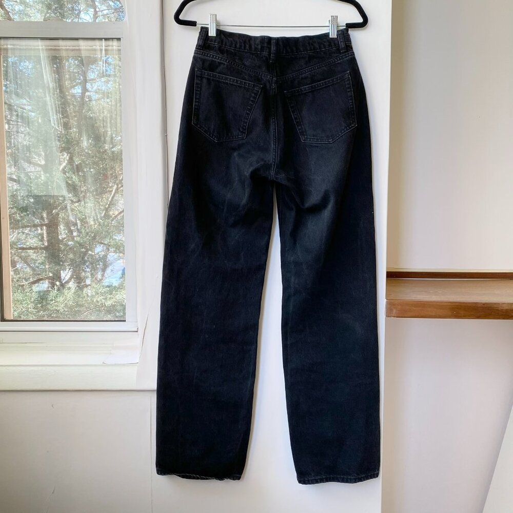 Reformation Cary Studded High-Rise Slouchy Straight-Leg Jeans Vana Black - Picture 11 of 14